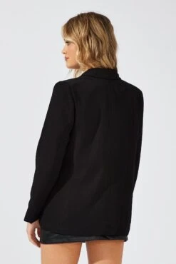 Black Jacket Long Sleeve Collar Neck -Women Clothing Shop oj9130a 33wb black 5