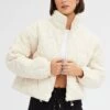 White Puffer Jacket Long Sleeve -Women Clothing Shop ojc1894 34s winter whi 1