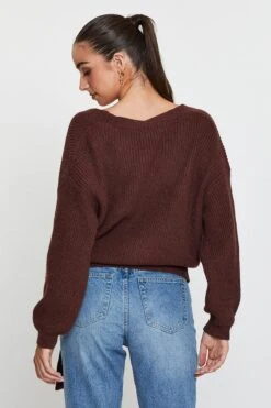 Brown Knit Cardigan Long Sleeve Wrap -Women Clothing Shop oversize cardigan brown knit cardigan long sleeve wrap 32965136285889