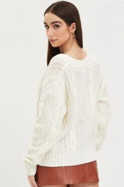 White Knit Cardigan Long Sleeve Relaxed Cable 12 White Knit Cardigan Long Sleeve Relaxed Cable -Women Clothing Shop oversize cardigan white knit cardigan long sleeve relaxed cable 32965141004481