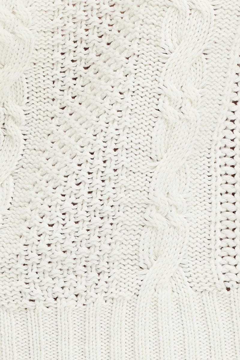 White Knit Cardigan Long Sleeve Relaxed Cable 8 White Knit Cardigan Long Sleeve Relaxed Cable - Image 6