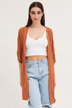 Beige Ruffle Sleeve Longline Cardigan 10 Beige Ruffle Sleeve Longline Cardigan -Women Clothing Shop oversized cardigan camel ruffle sleeve longline cardigan 32966422397121