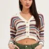 Stripe Knit Cardigan Long Sleeve V-Neck -Women Clothing Shop oversized cardigan stripe knit cardigan long sleeve v neck 32966425673921