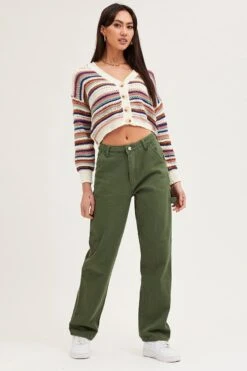 Women Clothing Shop -Women Clothing Shop oversized cardigan stripe knit cardigan long sleeve v neck 32966425706689