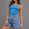 Blue Singlet Top Sleeveless Seamless