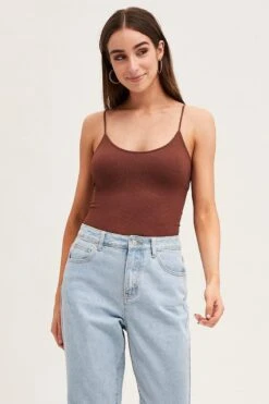 Brown Seamless Singlet Top 11 Brown Seamless Singlet Top -Women Clothing Shop singlet brown seamless singlet top 32964781048001