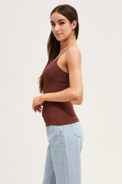 Brown Seamless Singlet Top 10 Brown Seamless Singlet Top -Women Clothing Shop singlet brown seamless singlet top 32964781113537
