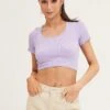 Purple T Shirt Short Sleeve Round Neck Seamless 2 Purple T Shirt Short Sleeve Round Neck Seamless -Women Clothing Shop t shirt purple t shirt short sleeve round neck seamless 32964876828865