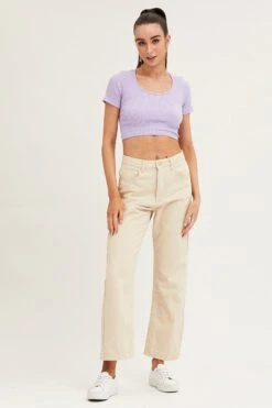 Purple T Shirt Short Sleeve Round Neck Seamless -Women Clothing Shop t shirt purple t shirt short sleeve round neck seamless 32964876861633