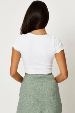 White Seamless Short Sleeve Ruched Top 8 White Seamless Short Sleeve Ruched Top -Women Clothing Shop t shirt white seamless short sleeve ruched top 32964858347713