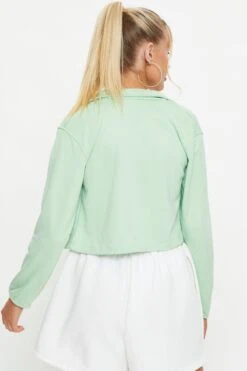 Green Zip Front Track Jacket -Women Clothing Shop trial jersey green zip front track jacket 32966251544769