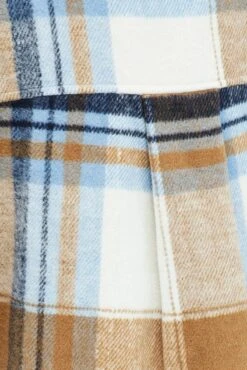 Brown Check Long Checked Print Jacket Long Sleeves -Women Clothing Shop wcc8248c 36w check 6