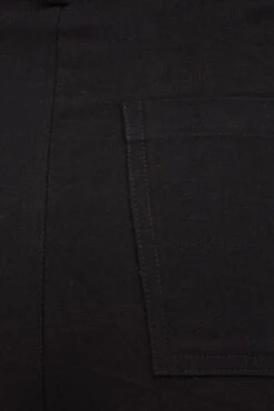 Black High Rise Linen Blend Wide Leg Pants -Women Clothing Shop wide leg pants black high rise linen blend wide leg pants 32980829339841