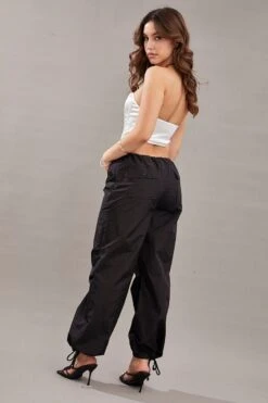 Black Utility Relaxed Pant Low Rise -Women Clothing Shop wide leg pants black utility relaxed pant low rise 32980820525249