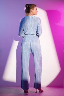 Blue Plisse Pant Wide Leg -Women Clothing Shop wide leg pants blue wide leg pants 33089966932161