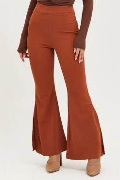 Brown Flare Pants High Rise 9 Brown Flare Pants High Rise -Women Clothing Shop wide leg pants brown flare pants high rise 32964948754625