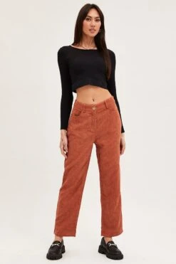 Brown Wide Leg Pants Mid Rise Corduroy 10 Brown Wide Leg Pants Mid Rise Corduroy -Women Clothing Shop wide leg pants brown wide leg pants mid rise corduroy 32964949967041