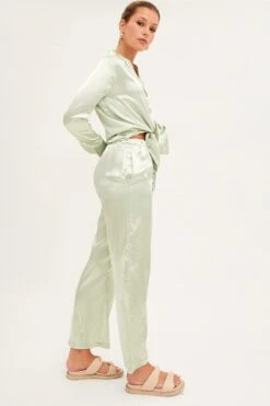 Green Wide Leg Pants -Women Clothing Shop wide leg pants green wide leg pants 33136948019393