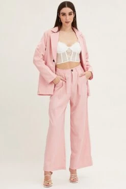 Pink Pants Wide Leg