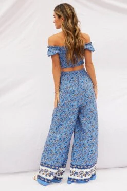 Print Pants High Rise Elastic Waist Wide Leg -Women Clothing Shop wide leg pants print pants high rise elastic waist wide leg 33006682505409