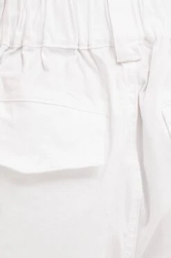 White Cargo Pants High Rise Wide Leg -Women Clothing Shop wide leg pants white cargo pants high rise wide leg 32965016977601