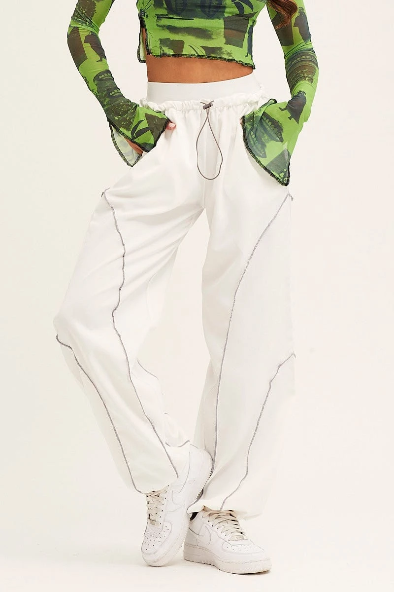 White Cargo Parachute Pants 4 White Cargo Parachute Pants - Image 2