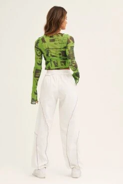 White Cargo Parachute Pants 12 White Cargo Parachute Pants -Women Clothing Shop wide leg pants white cargo parachute pants 33006688436417