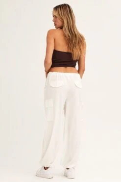 White Cargo Parachute Pants Out Pocket 12 White Cargo Parachute Pants Out Pocket -Women Clothing Shop wide leg pants white cargo parachute pants out pocket 32980821082305