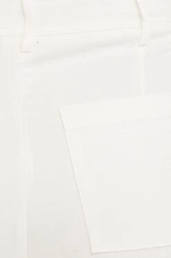 White High Rise Linen Blend Wide Leg Pants -Women Clothing Shop wide leg pants white high rise linen blend wide leg pants 32980828553409