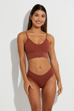 Brown Seamless Lingerie Set -Women Clothing Shop wl000069c 84f6 brown 3