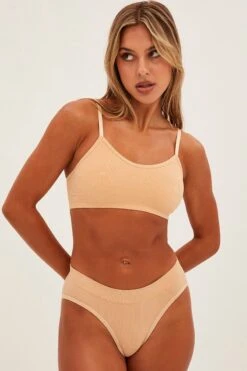 Beige Seamless Lingerie Set