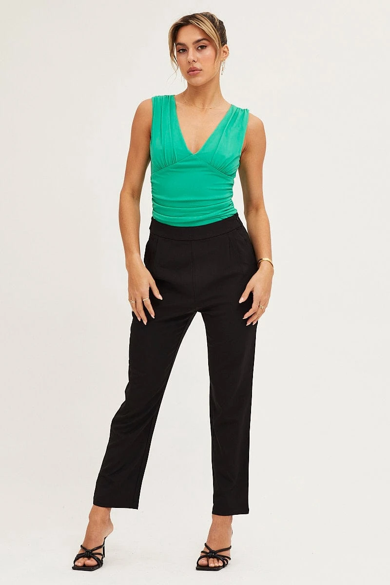 Black Cropped Pants High Waist Workwear 3 Black Cropped Pants High Waist Workwear
