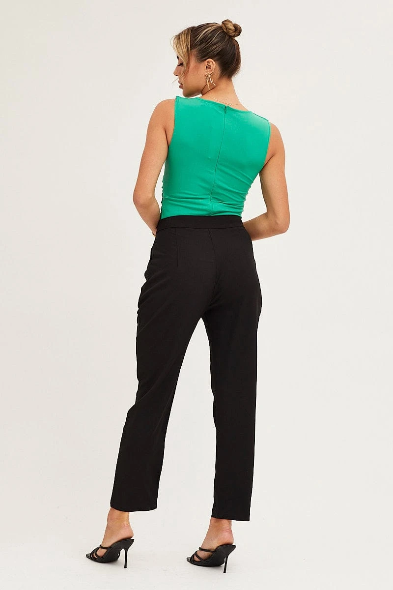 Black Cropped Pants High Waist Workwear 7 Black Cropped Pants High Waist Workwear - Image 5