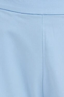 Blue Cropped Pants High Waist Workwear -Women Clothing Shop work pant blue cropped pants high waist workwear 32967189463233