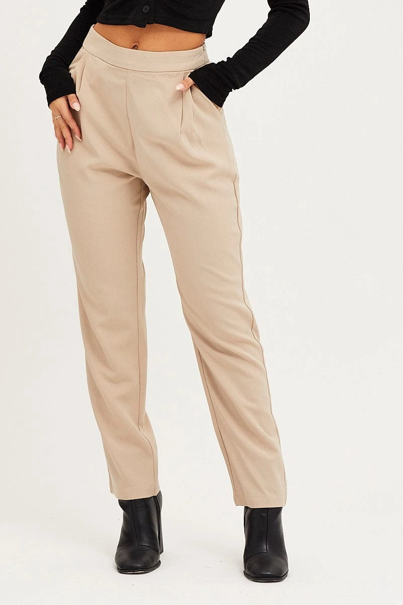 Brown Cropped Pants High Waist Workwear 4 Brown Cropped Pants High Waist Workwear - Image 2