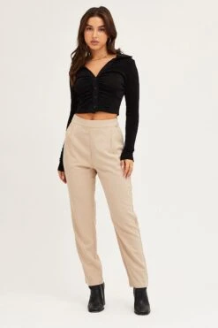 Brown Cropped Pants High Waist Workwear 10 Brown Cropped Pants High Waist Workwear -Women Clothing Shop work pant brown cropped pants high waist workwear 32964969988289