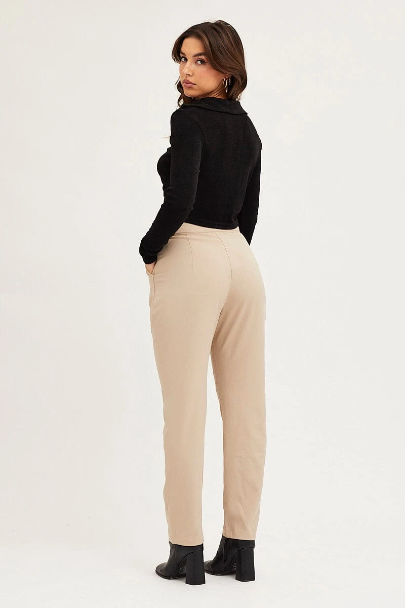 Brown Cropped Pants High Waist Workwear 7 Brown Cropped Pants High Waist Workwear - Image 5